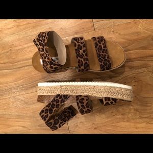 Steve Madden platform cheetah sandals